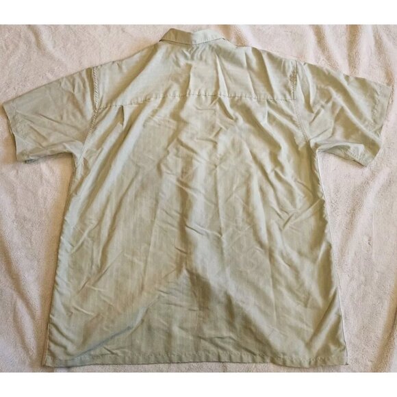 Bamboo Cay Men's Casual Hawaiian Palm Tree Embroidered Button Down Shirt Medium - Picture 5 of 7